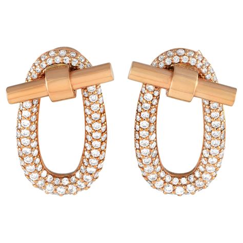 hermes earrings rose gold|authentic Hermes earrings for sale.